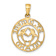 14k Yellow Gold Saint George Island with Dolphins Circlular Charm