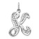 Rhodium Over 14k White Gold Solid Polished Script Filigree Textured
Letter K Initial Pendant