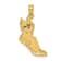 14k Yellow Gold Polished and Textured Running Shoe with Wings Pendant