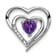 Rhodium Over 14k White Gold Amethyst and Diamond Heart Pendant