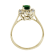 0.61ctw Oval Emerald and Diamond Halo Ring in 14k Yellow Gold