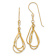 14k Yellow Gold Diamond-Cut Tear Drop Dangle Earrings