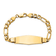 14k Yellow Gold Polished Flat Figaro Link Soft Diamond Shape ID Bracelet