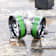 MATLAL Beveled Black Ceramic Ring with Emerald Green Carbon Fiber Inlay 8mm