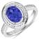 1.63ctw Violet Tanzanite and Diamond 14K White Gold Halo Ring