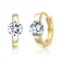 Moissanite Huggie Earrings In 14K Gold Over Sterling Silver 2.2ctw DEW