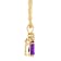 7x5mm Pear Shape Amethyst with Diamond Accents 14k Yellow Gold Pendant
With Chain