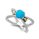 Turquoise X-Design Ring In Sterling Silver With 18K Gold Accents