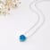 Blue Topaz 4.2ct Heart Shape Pendant Necklace, Matching Enamel Bezel Setting