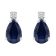 7x5mm Pear Shape Sapphire with Diamond Accents 14k White Gold Stud Earrings
