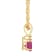 5mm Round Ruby with Diamond Accent 14k Yellow Gold Pendant With Chain