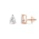 White Cubic Zirconia 14k Rose Gold Studs With Velvet Gift Box 2.00ctw