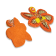 Orange Seed Beads With Clear Crystal Butterfly Earring