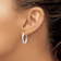 Rhodium Over 14k White Gold 5/8" Polished Oval Hoop Earrings