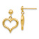 14k Yellow Gold Polished Heart Dangle Earrings