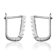 CZ U-Hoop Earrings In White Rhodium Over Brass