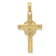 14K Yellow Gold Polished Claddagh Cross Pendant