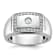 Rhodium Over 10K White Gold Men's Polished Diamond Ring 0.49ctw