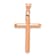 14k Rose Gold Polished 3D Tube Cross Pendant