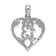 Rhodium Over 14k White Gold Textured 13 in Heart Cut-out Pendant