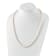 Rhodium Over Sterling Silver  9-10mm White Freshwater Cultured Pearl Necklace