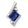 Rhodium Over 10k White Gold 0.65 ctw Cushion Lab Created Sapphire and
Diamond Chain Slide Pendant