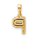 14K Yellow Gold Diamond Letter P Initial with Bail Pendant