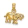 14k Yellow Gold Polished and Textured Small Elephant Charm