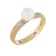 6-6.5mm White Cultured Freshwater Pearl 14K Yellow Gold Ring