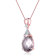 Morganite Color CZ Teardrop Pendant In 18K Rose Gold Over Sterling Silver