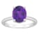 10x8mm Oval Amethyst With Diamond Accents Rhodium Over Sterling Silver
Hidden Halo Ring