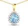 Pear Aquamarine and White Diamond 14K Yellow Gold Pendant with 18 inch
Cable Chain 2.30ctw
