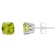 6mm Square Cushion Peridot Rhodium Over Sterling Silver Stud Earrings