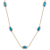 London Blue Topaz and Diamond 14K Yellow Gold Station Necklace 3.37ctw
