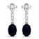 1.50ctw 14K White Gold Blue Sapphire and White Diamond Halo Earrings