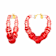 Red Heart Bamboo Hoop Earrings