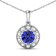 2.02ctw 14K White Gold Tanzanite and White Diamond Pendant with 18 inch
Cable Chain