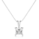 White Cubic Zirconia 14k White Gold Pendant With Chain 1.00ctw