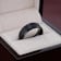 ELISE Black Tungsten Ring with Polished Beveled Edges and Brush Finished
Center 8mm