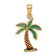 14k Yellow Gold Enamel Palm Tree Charm