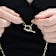 Pave CZ Paperclip Link Chain Necklace In 14K Gold Over Brass 16 Inch