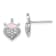 Rhodium Over Sterling Silver Enamel and Crystal Crown Heart Earrings