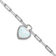 Rhodium Over Sterling Silver Lab Created Opal Heart Paperclip Link with
1-inch Extension Bracelet