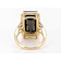 Black Spinel Cocktail Ring In 18K Gold Over Sterling Silver 11.24ctw