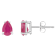 6x4mm Pear Shape Ruby 14k White Gold Stud Earrings