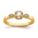 14K Yellow Gold Petite Rope Edge Round Diamond Ring 0.24ctw