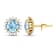 1.30ctw 14K Yellow Gold Aquamarine and White Diamond Halo Earrings