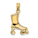 14k Yellow Gold 3D Textured Roller Skate Charm