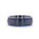 SHERIFF Domed Black Titanium Brushed Finish Men’s Wedding Ring with Blue
Grooves 8mm