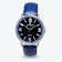 Croton Stainless Steel Quartz Watch with Blue Glass Dial and Leather Strap